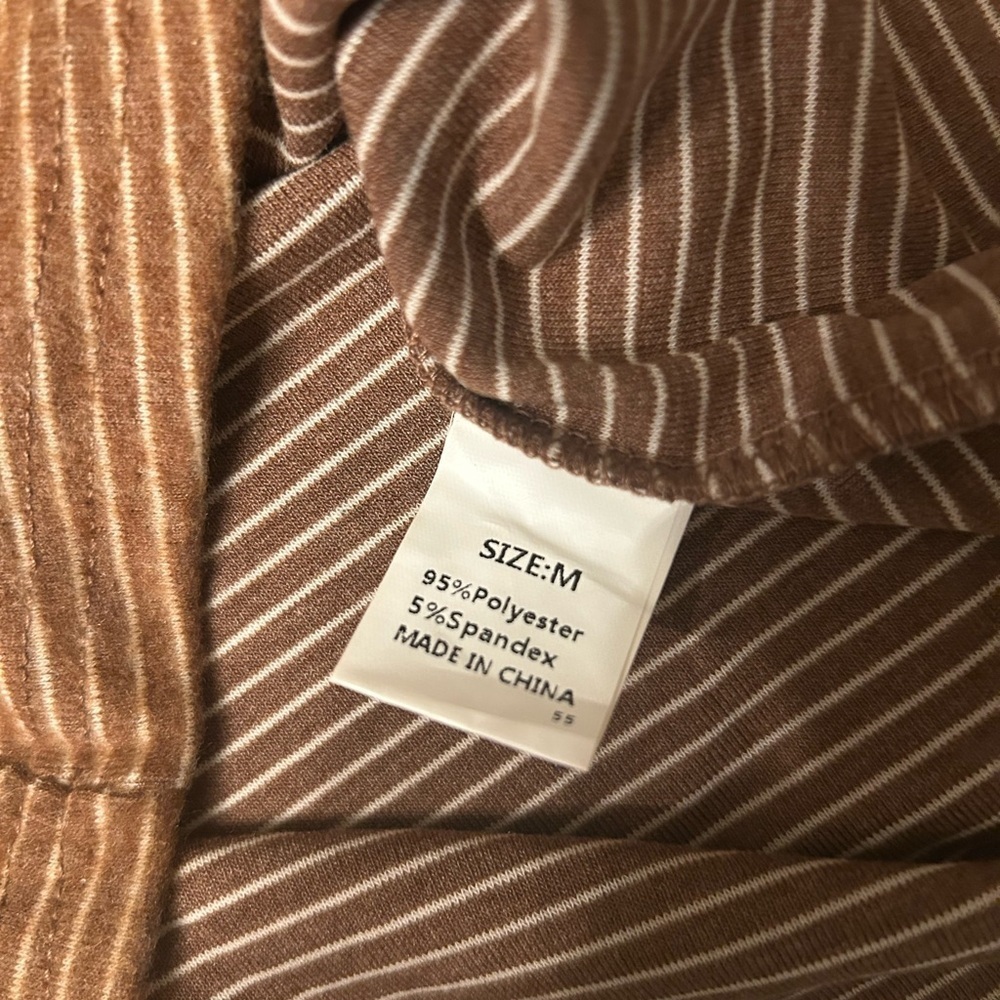 Striped Brown Long Sleeve Top - Picture 6 of 9